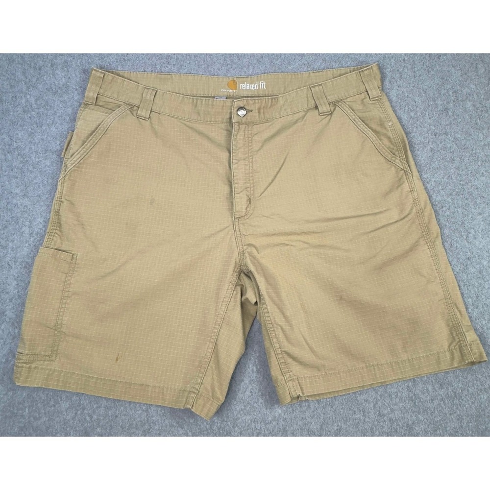 Carhartt Shorts Men's 42 Beige Canvas Work Cargo‎ Carpenter Utility Relaxed Fit